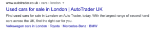 Autotrader search result